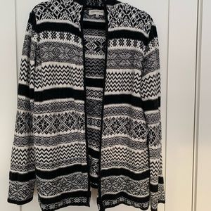 Jones New York fair isle open front cardigan